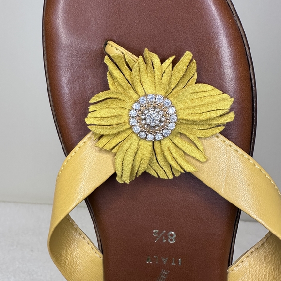 Italian Shoemakers Mustard Floral Sandals - Picture 2 of 4